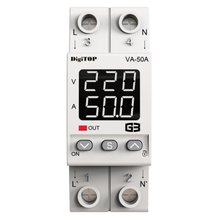 Реле напряжения с контролем тока VA-50А M2W