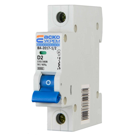 Автоматический выключатель АСКО-УКРЕМ ВА-2017/D 1р, 2А, A0010170081