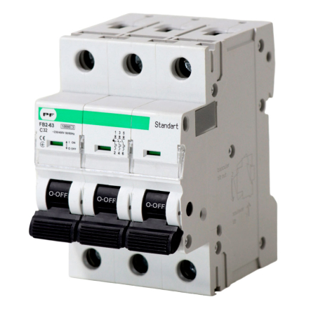 Автоматический выключатель Promfactor FB2-63 Standart, 3P, С 32 A, 10 kA, FB2C3132 - 1