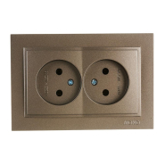 Розетка 2-а без заземлення, Mono Electric, DESPINA, бронза, 102-232305-121