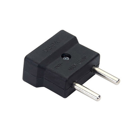 Перехідник в розетку мережевий під американську вилку на Євро DE-pa max 1500Вт (вилка 4.0 мм) чорний - 1