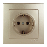 Розетка Nilson Touran із заземленням золото, 24151017