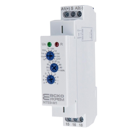 Реле времени асимметричного цикла АСКО-УКРЕМ NTE9-M1 AC/DC 12-240V, A0010240005