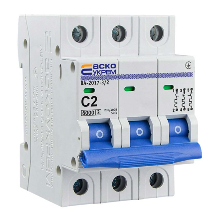 Автоматический выключатель АСКО-УКРЕМ ВА-2017 3р, 2А С, A0010170039