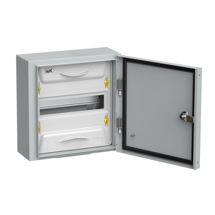 Корпус металлический IEK UNIVERSAL ЩРн-12з-1 IP54, 12 модулей, наружный с пластика фальшпанель, MKM11-N-12-54-Z-U - 1