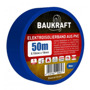 Изолента 0,15мм*19мм 50м, голубая, TM BAUKRAFT, Germany