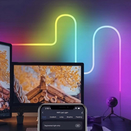 Лента RGB неоновая с пультом, 5 м, 150 LED управление через приложение