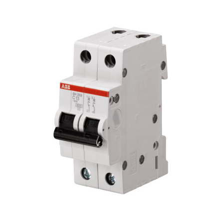 Автоматичний вимикач ABB SH202-C10, 2P, 10А, 2CDS212001R0104 - 1