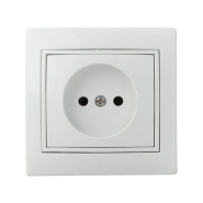 Розетка без заземления, белая, АСКО-УКРЕМ РВсб16-FL-W