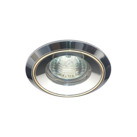 Світильник точковий Feron DL1024, MR16, GU5.3, 50W, матовий хром/золото - 1