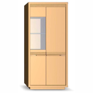 Витрина двухдверная Мебус Прайм 900х490х2000 мм, дуб, панакота/лофт