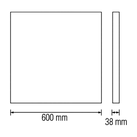 Светильник накладной PULSAR, 48W, 6400K, 600х600 мм, черный, 056-015-0048-020
