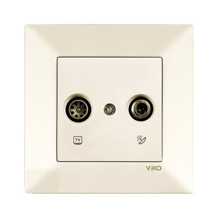Розетка TV-супутник кінцева VIKO Meridian, 90970285, крем - 1