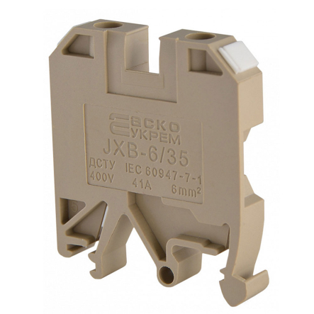 Клеммник винтовой JXB-6х35 жёлтый, АСКО-УКРЕМ, A0130010015