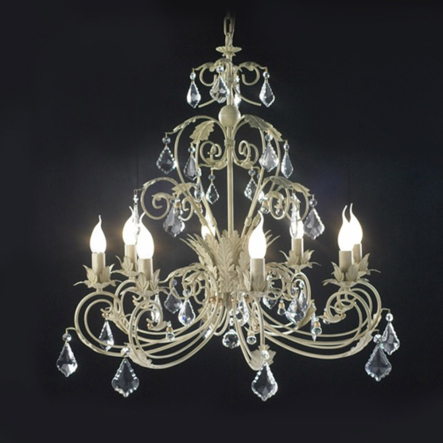 Люстра підвісна KINGLONG MD7306-8A, 8хE14x60W, 78х110 мм, біле напилення/кришталь - 1