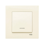 Вимикач 1 кл. з підсвідкою, VIKO KARRE, 90960119, крем, 
