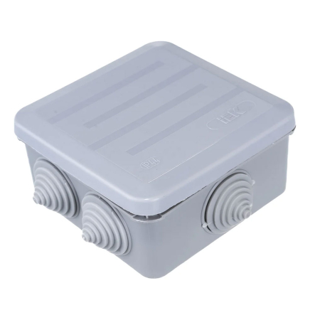 Коробка IEK КМ41255 распаячная для о/п 100х100х50мм, IP44, (6 г/в, защ.к), UKOZ11-100-100-050-K41-44 - 1