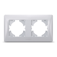 Рамка VIDEX BINERA, серебряный шелк, 2 поста, горизонтальная, VF-BNFR2H-SS