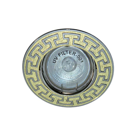 Светильник точечный Feron DL2008, MR16, GU5.3, круг, греческий орнамент, золото/титан - 1