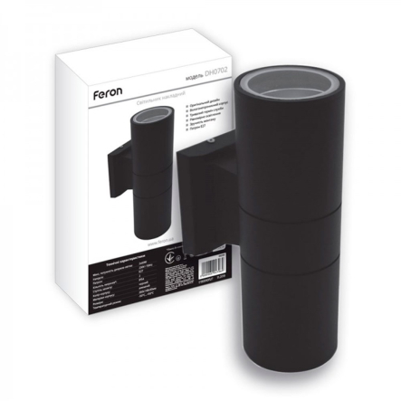 Світильник настінний FERON, DH0702, 230V, 2хE27, чорний - 1