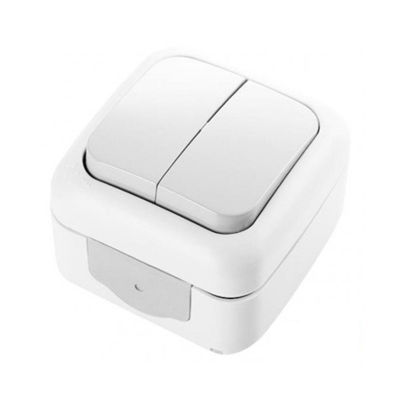 Выключатель VI-KO Palmiye 2-кл, белый, 90555402 - 1