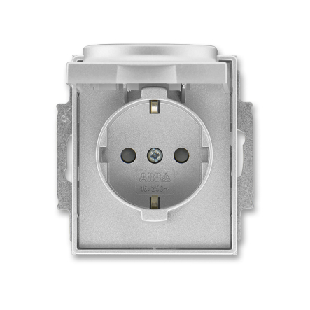 Розетка с заземлением с крышкой и с защитой ABB Time 5518E-A03499 08 - 1