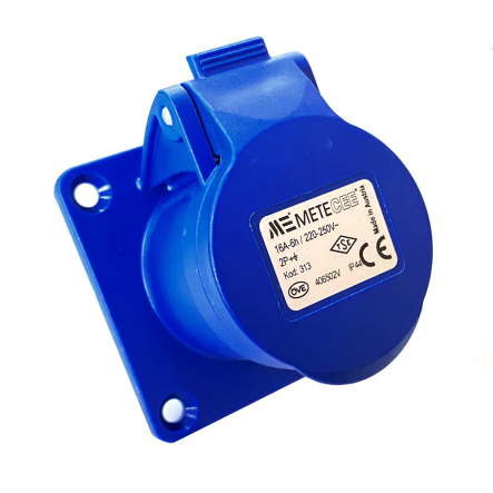 Роз'єм розетка стаціонарна 3/16А, IP44, 220-250V, Metecee - 1