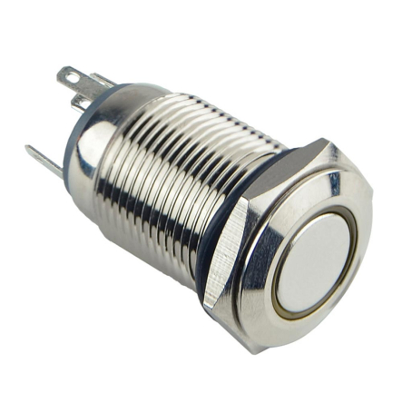 Кнопка металлическая с подсветкой АСКО-УКРЕМ TYJ 16-261 220V 1NO+1NC желтый, A0140010094