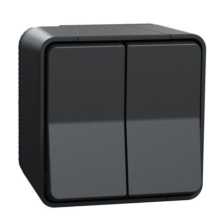 Переключатель 2кл. IP55, в сборе, Schneider Electric Mureva Styl, черный, MUR35022 - 1