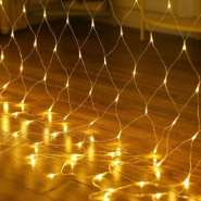 Гирлянда сетка, 1,5х1,5м, 120 Led, прозрачный шнур, золото, RV-31 G