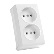 Розетка подвійна зовнішня, VIKO VERA, 90681055, біла