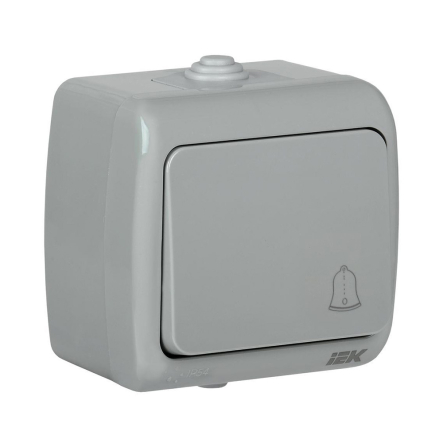 Кнопка дзвінка IEK AQUATIC 1-клавішний відкритої установки, 10А, IP54, EVA14-K03-10-54 - 1 Кнопка дзвінка IEK AQUATIC 1-клавішний відкритої установки, 10А, IP54, EVA14-K03-10-54 - 1