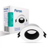 Светильник точечный Feron DL0375, MR16, G5.3, поворотный, белый, черный, 7145
