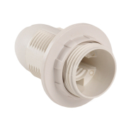 Патрон пластик, з кільцем, Е14, білий, IEK, EPP21-02-02-K01