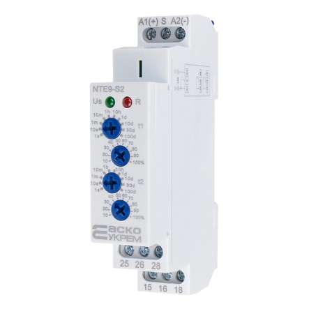 Реле времени асимметричного цикла АСКО-УКРЕМ NTE9-S2 AC/DC 12-240V, A0010240008