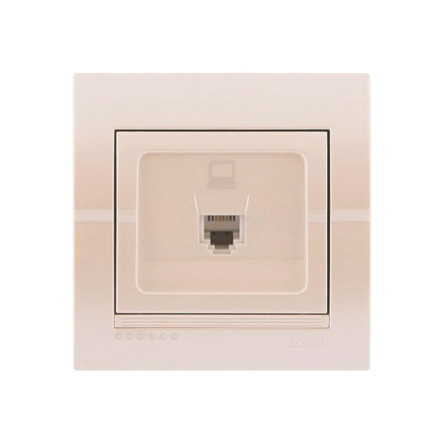 Розетка Lezard DERIY компьютерная, жемчужно-белый металлик, 702-3030-139 - 1