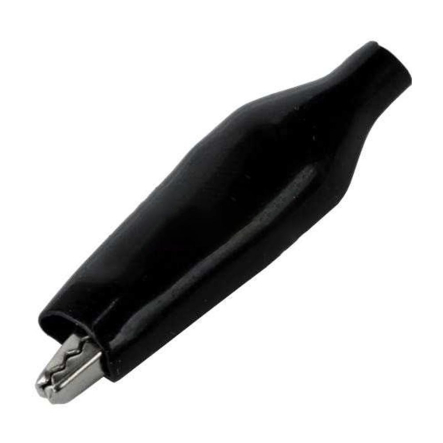 Зажим (крокодил) тестерний, 44 мм, малий, чорний, 9-0008BK - 1