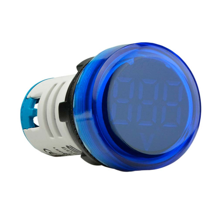 Вольтметр круглый АСКО-УКРЕМ ED16-22VD, A0190010019, 30-500В АС, синий, врезной монтаж