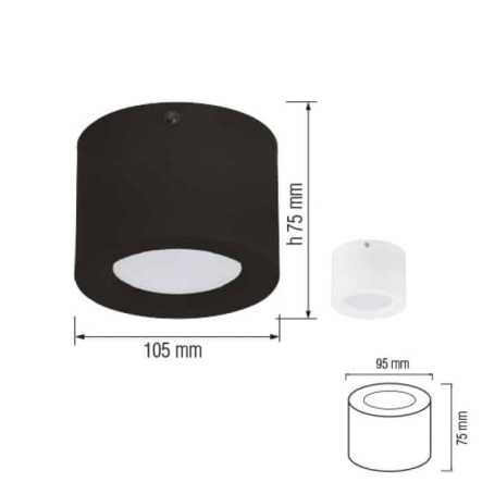 Светильник LED накладной HOROZ Electric SANDRA-5 5W 4200К 350Lm Ø95мм