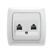 Розетка телефонная двойная пустая без гнезда VIKO CARMEN, 90561113, белый