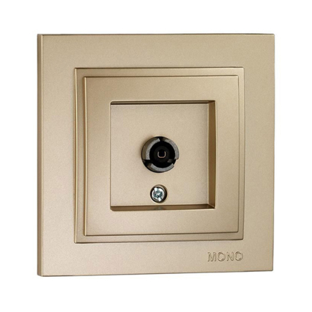 Розетка ТВ прохідна з екраном (8DB-12DB-18DB-20DB) Mono Electric, DESPINA, титан, 102-222205-137 - 1