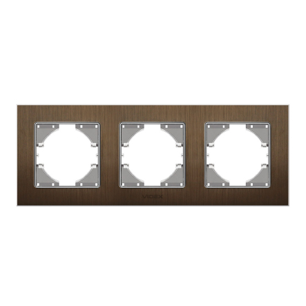 Рамка VIDEX BINERA, шоколадный алюминий, 3 поста, горизонтальная, VF-BNFRA3H-CH - 3