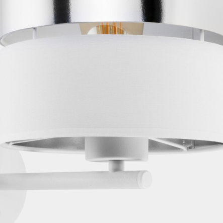 Бра TK-Lighting HILTON SILVER 4175, 1хЕ27х60 Вт, 28х20 см, серебро/ белый