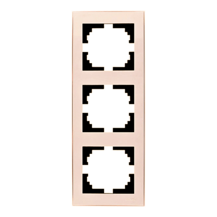 Рамка Lezard RAIN трехместная, вертикальная крем, 703-0303-153 - 1