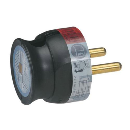 Вилка Legrand 050184, 2К, 16А, черная