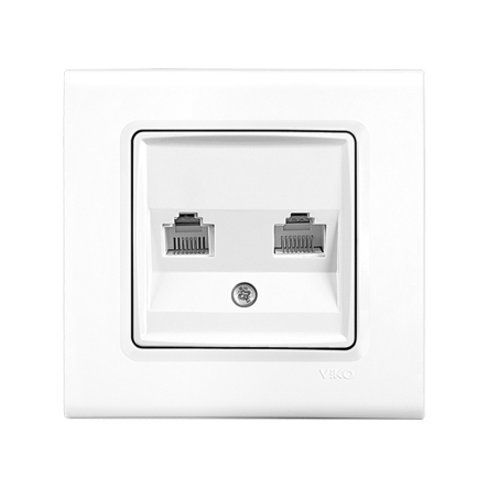 Розетка TF двойная VIKO LINNERA, 90400033, белая - 1