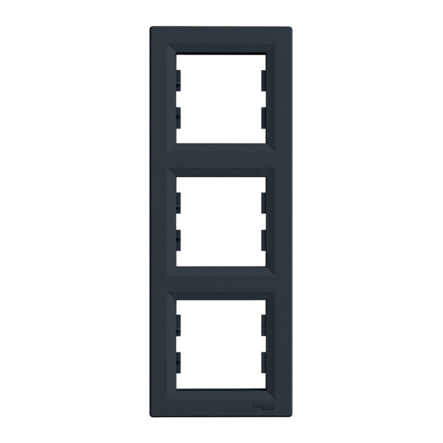 Рамка 3-постовая, вертикальная, Schneider Electric ASFORA, антрацит, EPH5810371 - 1