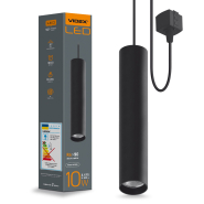 Светильник трековый VIDEX VL-ST-10034B, 10W, 4100K, 220V, чёрный, 26481