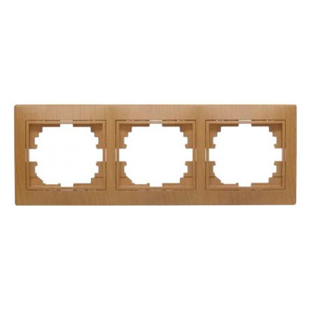 Рамка Lezard MIRA трехместная, горизонтальная, Дуб классический матовый, 701-5100-148 - 1