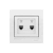 Розетка телефонна євро Lezard DERIY подвійна, біла, 702-0202-138